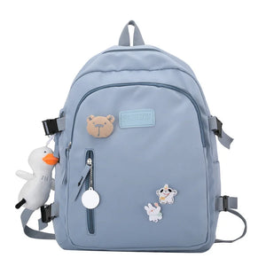 Ladies Backpack Campus Style Solid Teen Boys Girls Harajuku Students Schoolbags