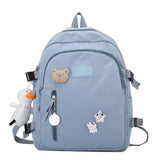 Ladies Backpack Campus Style Solid Teen Boys Girls Harajuku Students Schoolbags