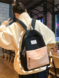 Ladies Contrast Preppy Style Backpack for Teenage Girl