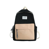 Women Contrast Preppy Style Backpack for College