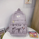 Japanese Bowknot Women's Backpack College Style Student Schoolbag