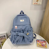 Japanese Bowknot Women's Backpack College Style Student Schoolbag