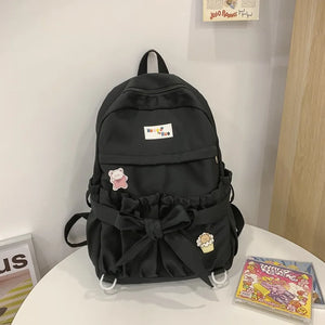 Japanese Bowknot Women's Backpack College Style Student Schoolbag