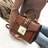 Crocodile Leather Shoulder Messenger Bag Handbag