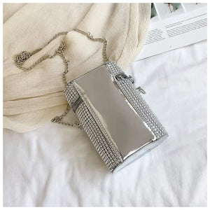 Diamonds Shoulder Bag Silver Crossbody Handbag