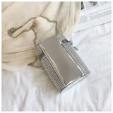 Diamonds Shoulder Bag Silver Crossbody Handbag