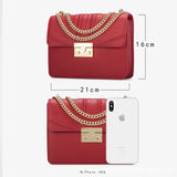 Solid Chain Small Square Bag for Women Shoulder Messenger Bag