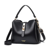 Spring Soft Leather Bucket Bag Lock Single Shoulder Messenger Bag