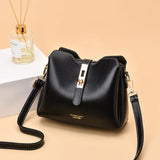 Spring Soft Leather Bucket Bag Lock Single Shoulder Messenger Bag