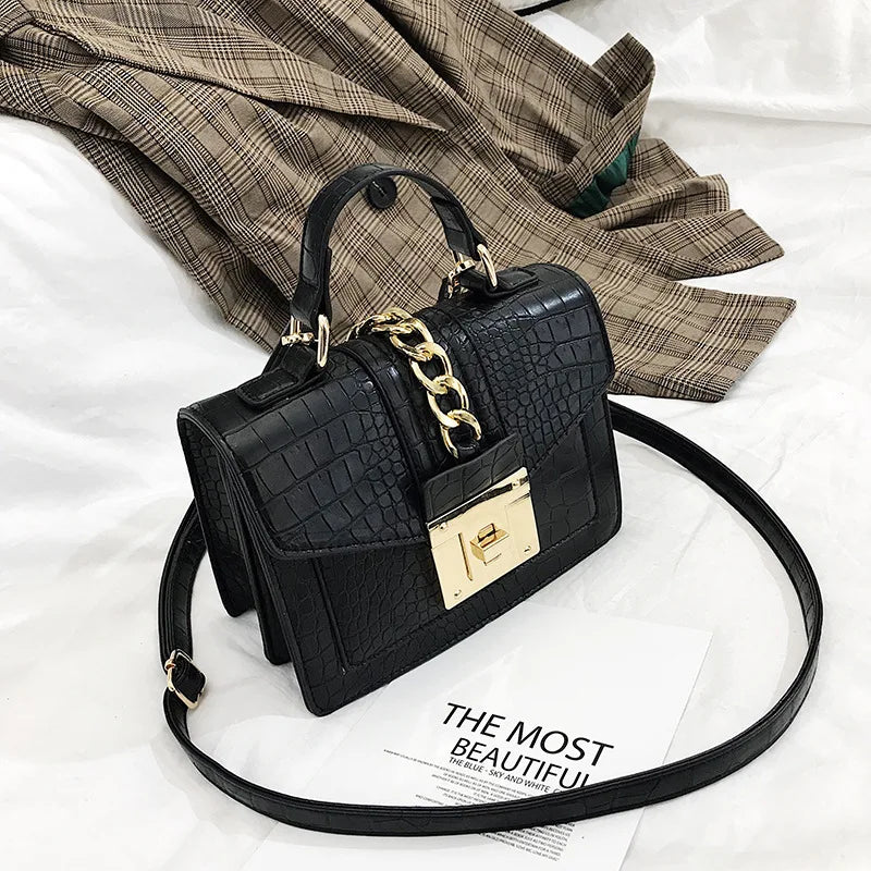 Crocodile Leather Should Messenger Bag Handbag