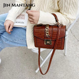 Crocodile Leather Should Messenger Bag Handbag