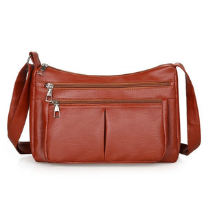 Soft Leather Multi-layer Crossbody Bag for Women