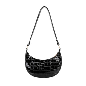 Stone Pattern Print Mini Handbag PU Leather Shoulder Top-Handle Bag