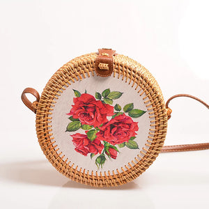 Ladies Beach Retro Handbag Vintage National Style Rattan Women Shoulder Bags