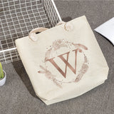 Women's Feather Wreath Tote Bag Letter Print Shoulder Handbag
