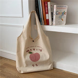 Fruit Pattern Canvas Shoulder Bag Tote