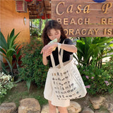 Canvas Shoulder Bag Retro Camera Print Shopping Bag School Eco Handbag