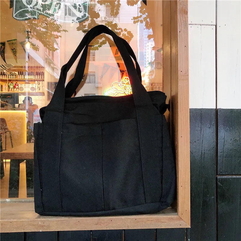 Women Literature Art Canvas Shoulder Bag Retro Handbag Tote Bag