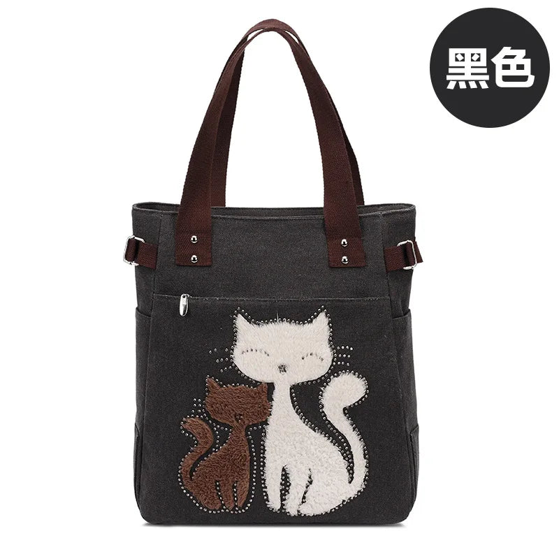 Canvas Tote Bags Ladies Shoulder Bags Work Shopping Handbags