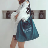 Ladies Canvas Tote Corduroy Canvas Shoulder Bags Casual Beach Bags