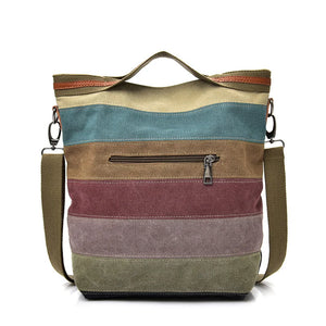Ladies Canvas Tote Messenger Handbag Crossbody Bag