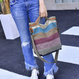 Ladies Canvas Tote Messenger Handbag Crossbody Bag