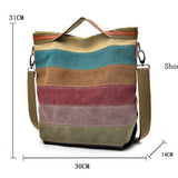 Ladies Canvas Tote Messenger Handbag Crossbody Bag