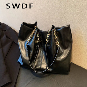 Large Soft Leather Shoulder Bag for Women