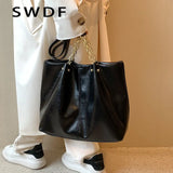 Large Soft Leather Shoulder Bag for Women