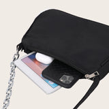 Casual Nylon Shoulder Bag with Butterfly Chain