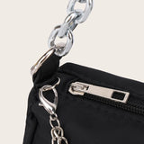 Casual Nylon Shoulder Bag with Butterfly Chain