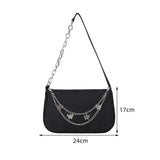 Women's Casual Nylon Shoulder Bag with Zipper - Small Handbag