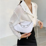 Women's Casual Nylon Shoulder Bag with Zipper - Small Handbag