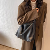 Retro Large Shoulder Bags for Women Zipper Closure Casual Shopping Totes