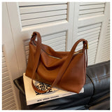 Casual Leather Shoulder Bags Soft Fabric Zip Ladies Messenger Bags