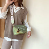 Women's Small Leather Crossbody Bag with Wide Shoulder Strap