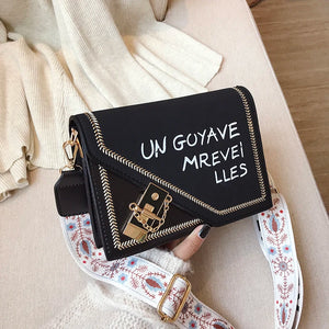 Women's Small Leather Crossbody Bag with Wide Shoulder Strap