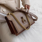 Chain Handbag Cartoon Shoulder Bag PU Leather Tote Crossbody Bag