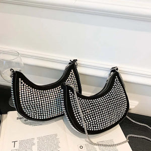 Chain Shoulder Underarm Bags Rhinestone Women Handbags Small Crossbody Bags