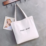 Canvas Tote Bag Cotton Shopping Travel Women Folding Shoulder Shopper Bags