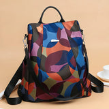 Waterproof Ladies Backpack Oxford Fabric School Bag