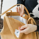 Women Corduroy Shoulder Bag Casual Large Capacity Canvas Handbag