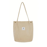 Women Corduroy Shoulder Bag Casual Large Capacity Canvas Handbag