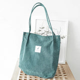 Women Corduroy Shoulder Bag Casual Large Capacity Canvas Handbag