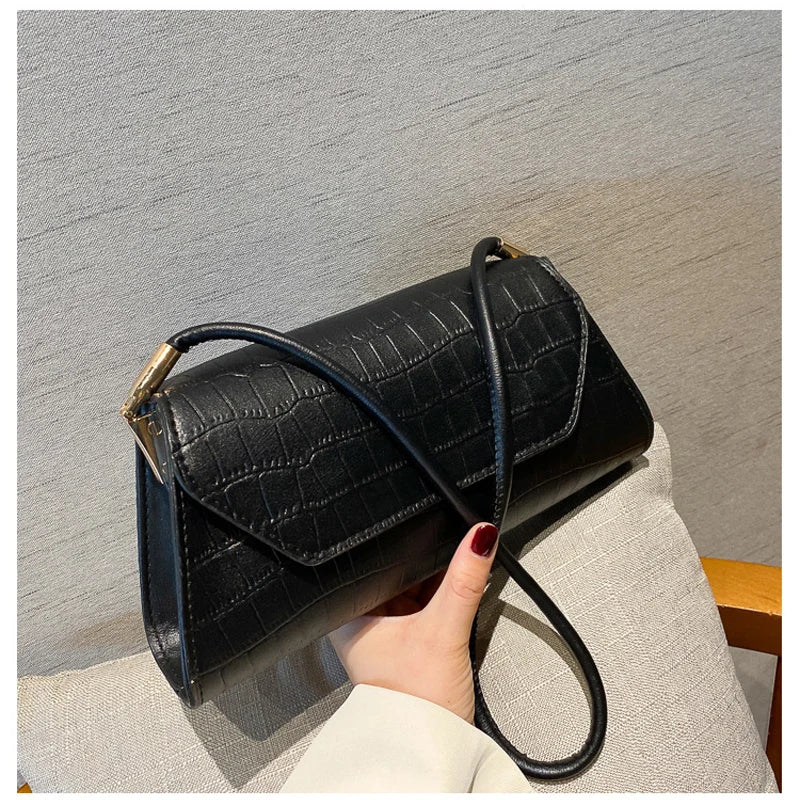 Crocodile Leather Bag French Pack Daily Thin Shoulder Pouch Underarm Bags