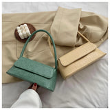 Crocodile Pattern Shoulder Bag Retro Pu Underarm Female Handbag