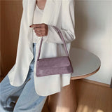 Crocodile Pattern Shoulder Bag Retro Pu Underarm Female Handbag