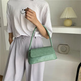 Crocodile Pattern Shoulder Bag Retro Pu Underarm Female Handbag