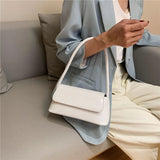 Crocodile Pattern Shoulder Bag Retro Pu Underarm Female Handbag