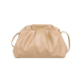 Women's Pleated Hobo Shoulder Bag Soft PU Handbag Solid Crossbody Bag